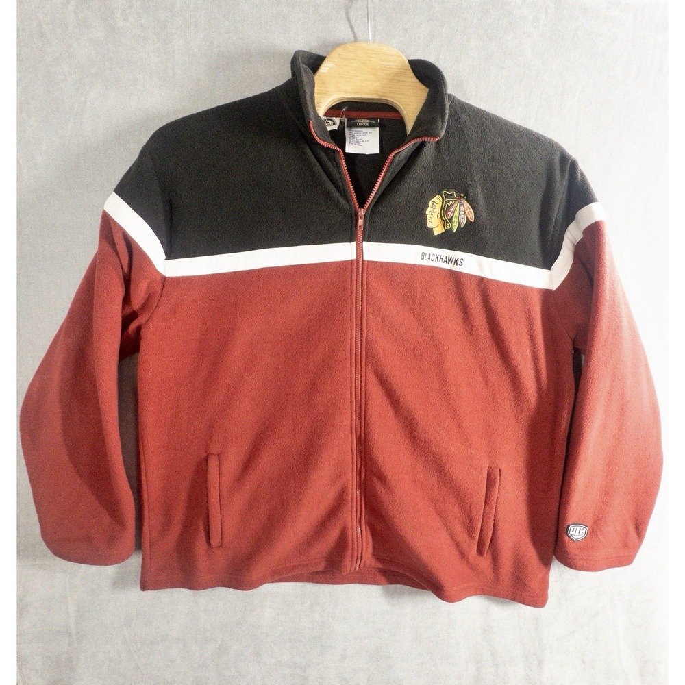 NHL Old Time Hockey Chicago Blackhawks Full Zip Fleece Jacket Mens XXL